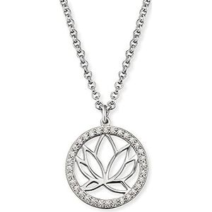 Engelsrufer Lotus ketting met hanger ERN-LOTUS-ZI, lotusbloem, gerhodineerd 925 sterling zilver, zirkonia, karabijnsluiting, lengte 44 cm