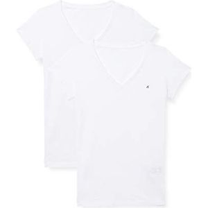 Replay Dames 2-pack T-shirts korte mouwen met V-hals, 010 wit-wit, XS