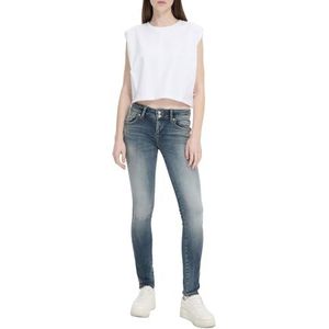 LTB Jeans Dames Molly M - Slim Fit met gemiddelde taille en ritssluiting in blauw van katoenmix - Maat W24L28, Vondra Wash 55180, 24W x 28L