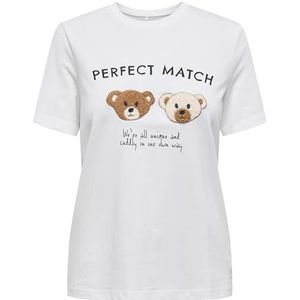 Only - T-shirt - Wit - Gedrukt - Katoen