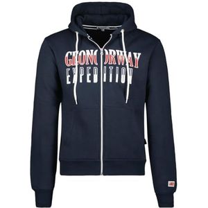Geographical Norway Ghazen Heren hoodie kangoeroezak - Sweatshirt Logo Pullover Hood Hoody Warm Lange Mouwen - Heren Lente Zomer Herfst Winter (Marineblauw), Marineblauw, XL