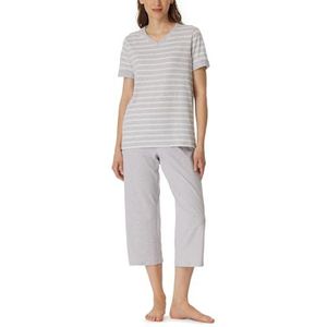 Schiesser Casual Essentials pyjamaset voor dames, zilvergrijs-mel._181254, 38