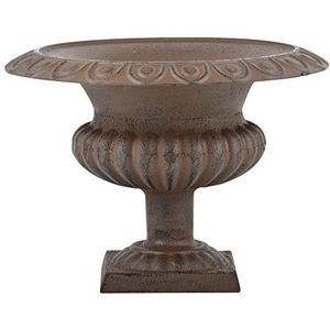 Esschert Design Franse vaas, 28 x 27 x 25 cm, van gietijzer, laag, maat M, bloemenvaas, plantenvaas, stabiele stand, tuindecoratie