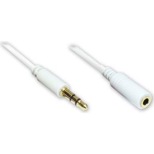 Good Connections jackverlenging 3,5 mm - audio verlengkabel | 3-polig | vergulde aansluitingen - jackplug op jack - slim uitvoering - wit, 2 m
