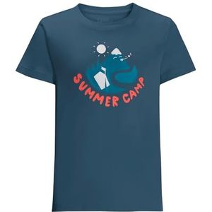 Jack Wolfskin Jongens Summer Camp T K T-shirt met korte mouwen, donkere zee, 92, Dark Sea, 92 cm