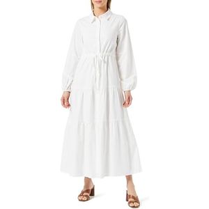 usha WHITE LABEL Dames maxi-jurk van katoen 21626498-US05, WOLLWISS, M, Maxi-jurk van katoen, M