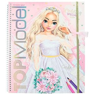 Depesche 12393 Maak je TOPModel Wedding Special - Stickerboek met 60 pagina's voor het maken van prachtige outfits, inclusief stickervel, sjabloon en stofstaalvel