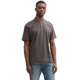 T-shirt - Effen - Jersey - Kwartmouw - Normale Pasvorm