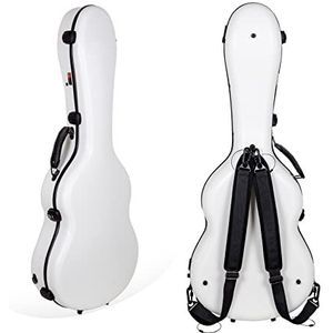 Crossrock Poly Carbon past 4/4 klassieke gitaren, Anti-Scratch Flight Case in wit (CRF4020CWT)