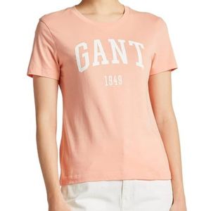 GANT Dames Logo SS T-Shirt, Guava oranje, standaard, Guava Oranje, L