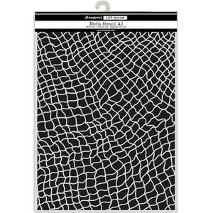 Stamperia - Big Stencil A3 for Scrapbooks, Albums, Cards, Bullet Journalling, and More, Flexible Material, Easy to Clean, Perfect for Hobbies, Crafts and Gifting (Art Stories, Fishing Net)