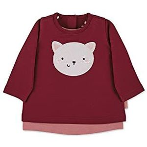 Sterntaler Baby-meisje lange mouwen kat T-shirt, donkerrood, 62 cm