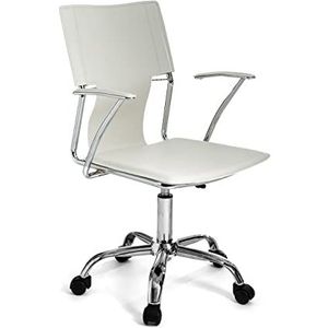 Oresteluchetta Bureaustoel Akron White, PU Leather, Wit, H.86/96 x B.55 x D.54