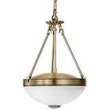 EGLO Savoy hanglamp met 2 fittingen, vintage, rustieke hanglamp van gepolijst gebruind metaal met wit gesatineerd glas, hangende eettafellamp, woonkam