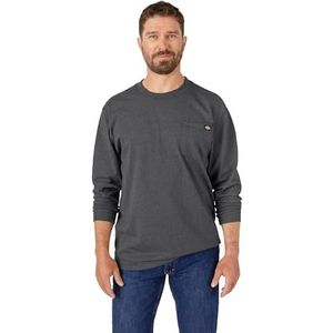 Dickies Groot en lang herenshirt met lange mouwen, zware ronde hals, Bourgondy, XL tall