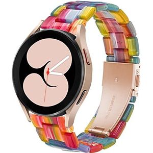 DEALELE Compatibel met Samsung Galaxy Watch 5/5 Pro/Galaxy 4/4 Classic/Galaxy 3 41mm / Active 2, 20mm Kleurrijke Hars Vervanging Armband voor Huawei GT2 42mm / GT3 42mm, Regenboog