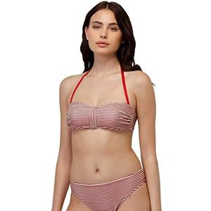 LOVABLE Refined Bandeau Jaquard Bikini Dames, rode strepen, 34