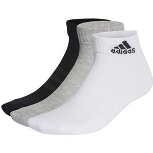 adidas Cushioned Sportswear 3 Pairs Enkelsokken, Medium Grey Heather/White/Black, XXL