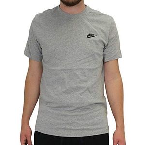Nike M NSW Club Tee T-shirt, heren, Dark Grey Heather/Black, 3XL