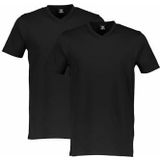 LERROS Heren dubbelpak V-hals T-shirt, zwart, S