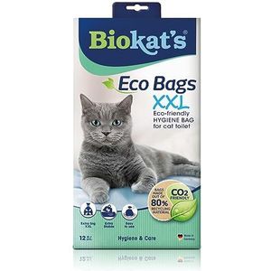 Biokat's Eco Bags XXL - Zak voor plaatsing in de kattenbak, voor hygiënische vervanging van kattenbakvulling - 1 verpakking (1 x 12 zakken)