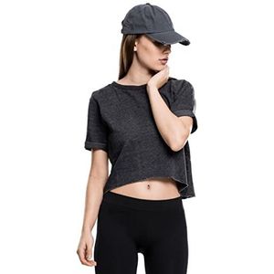 Urban Classics Dames Dames Dames Cropped Burnout Short Sleeve Crew Sweatshirt, grijs (dark grey 94), M