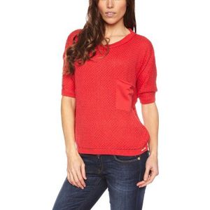 Replay Dames T-shirt Replay, ronde kraag, effen, Rood - Rouge (555), L