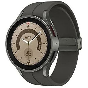 Samsung Galaxy Watch5 Pro Smartwatch, gezondheidsbewaking, sporthorloge, lange batterijduur, 4G, 45 mm, Titanium, 1 jaar garantie [Amazon uitgesloten] - Franse versie