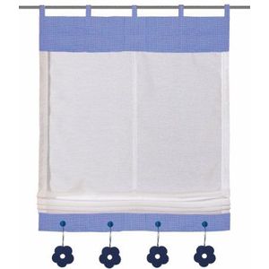 Home Fashion 79228-506 vouwgordijn met lussen, decostof, 140 x 80 cm, blauw