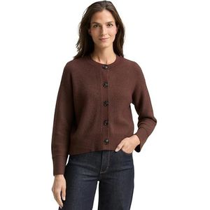 Tom Tailor - Vest - Dark Pecan Brown Melange - Met Ribboorden