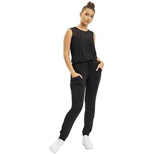 Urban Classics Dames Dames Tech Mesh Long Jumpsuit, zwart (black 7), XS