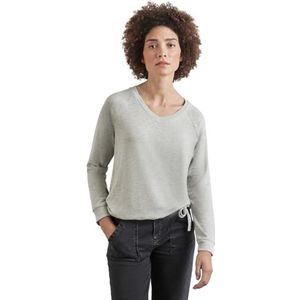 V-hals shirt w. Shiny Cuff, Heather Grey Mel., 42