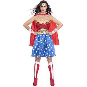 amscan 9915556 officieel gelicentieerde Wonder Woman Fancy Dress Kostuum Maat: 18-20 Volwassene, Blauw