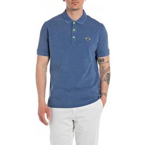 Replay Poloshirt voor heren, korte mouwen, regular fit, 690 Atlantic Blue, S