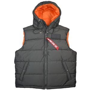 Alpha Industries Hooded Puffer Vest FD Heren Vest Greyblack