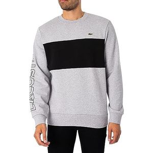 Lacoste Sweatshirt, zilverkleurig/zwart., 3XL