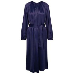 Seidensticker Dames regular fit blousejurk lange mouwen jurk, blauw, 48