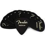 Fender® »351 SHAPE CLASSIC PICKS« celluloid plectrums - Vorm: 351 - pak van 12 - Dikte: Medium - Kleur: Zwart