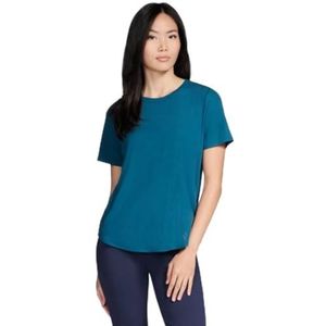 Skechers Dames Gowalk Luxe Rib Tee Blauw, Blauw, L