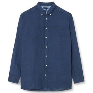 Tommy Hilfiger Heren Bt-Pigmt geverfd Li Solid Rf Shrt-B Casual shirts, blauw, XXL, Carbon Navy, XXL