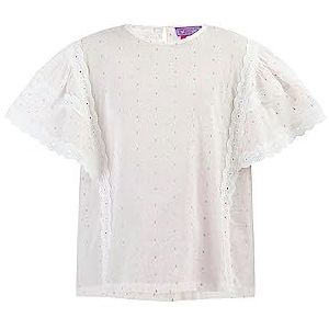 Scabbo Meisjes (Kids) korte mouwen blouse 82933809, wit roze oranje stippen, 116, Wit roze oranje stippen, 116 cm