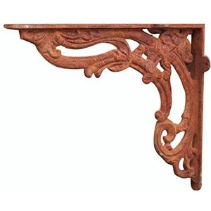 Biscottini Wandplankhouder 28 x 4 x 23 cm | gietijzeren kast roestafwerking | houders voor planken