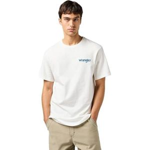 Wrangler Graphic Tee T-shirt voor heren, Worn White, M