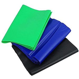 Trainingsband LATEXFREI/weerstandsband/gymnastiekband - 3-pack - groen/blauw/zwart (medium/zwaar/zeer zwaar) - elk 1,5 m lengte