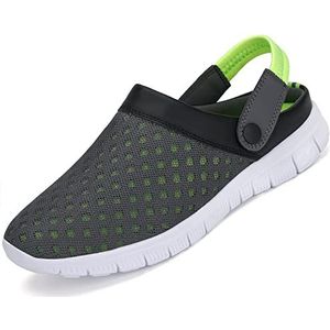 SAGUARO Uniseks ademende strandschoenen van netstof, holle sandalen, Celeste Y Blanco, 47 EU