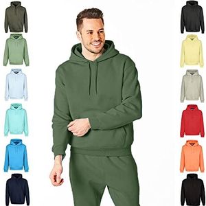RIPT Essentials RCSWT763 Heren Hooded Soft Touch Loungewear Hoodie Sweatshirt Top, Army, XL