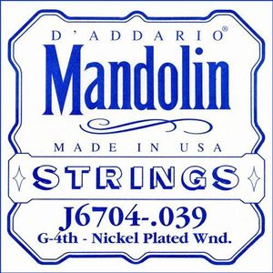 D'Addario .039 nikkel single string voor mandoline