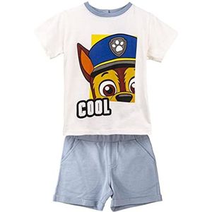 Paw Patrol 2-Delige Set - T-Shirt en Shorts - Maat 24 Maanden - Gemaakt van 100% Katoen - Koel en Comfortabel - Knoopsluiting - Origineel Product Ontworpen in Spanje