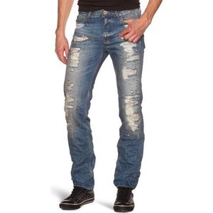 Japan Rags Heren Jeans Slim Fit Used, blauw (3000 blauw), 28W x 32L