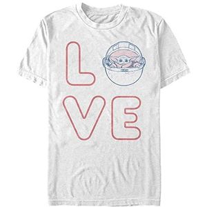 Star Wars Unisex Love Stacked Organic T-shirt met korte mouwen, wit, XXL